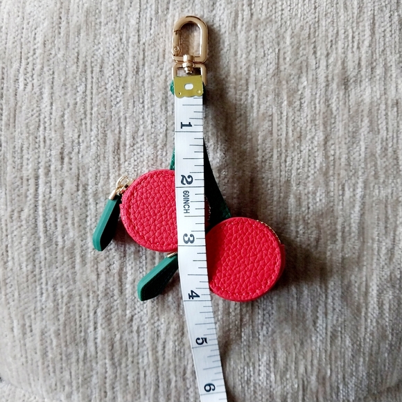 NEW Bag Charm Cherries Coin Purse Keychain - Picture 4 of 5